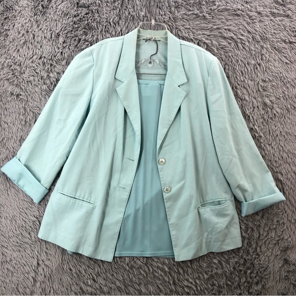 Kathie Lee Jacket Womens XL Complimentary Button Up Side Slit Skirt Set - Picture 1 of 16